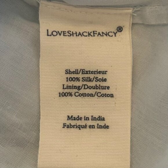 NWT LoveShackFancy Silk Blue Mixed Print Patchwork Lace Tiered Mini Dress 10 - Picture 9 of 10